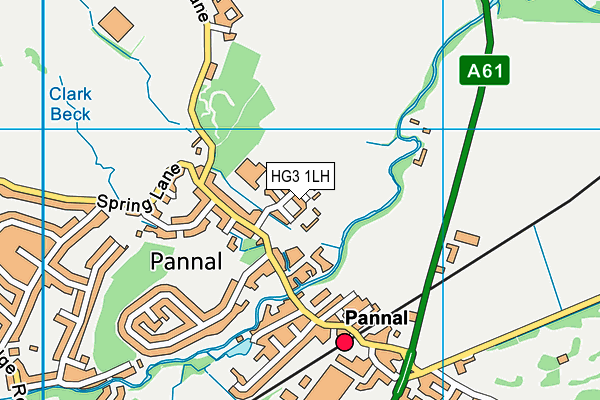 Pannal Primary School map (HG3 1LH) - OS VectorMap District (Ordnance Survey)