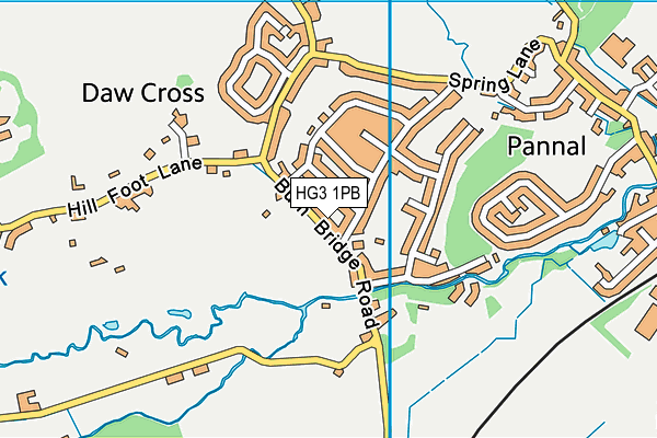 HG3 1PB map - OS VectorMap District (Ordnance Survey)