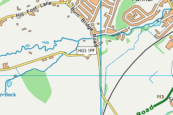 HG3 1PF map - OS VectorMap District (Ordnance Survey)