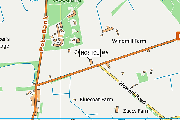 Beckwithshaw Cricket Club map (HG3 1QL) - OS VectorMap District (Ordnance Survey)