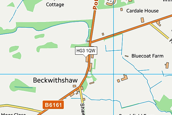 Beckwithshaw Playing Field map (HG3 1QW) - OS VectorMap District (Ordnance Survey)