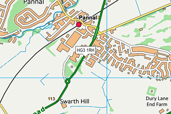 HG3 1RH map - OS VectorMap District (Ordnance Survey)