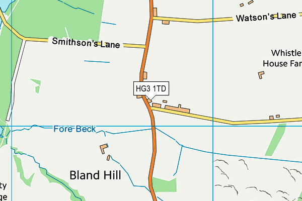 HG3 1TD map - OS VectorMap District (Ordnance Survey)
