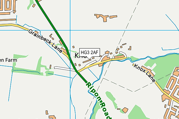 HG3 2AF map - OS VectorMap District (Ordnance Survey)