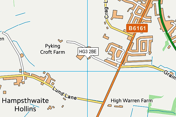 HG3 2BE map - OS VectorMap District (Ordnance Survey)