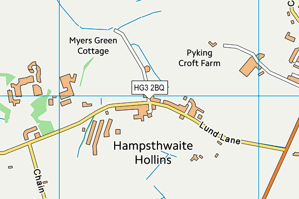 HG3 2BQ map - OS VectorMap District (Ordnance Survey)