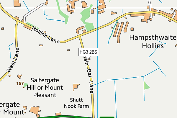 HG3 2BS map - OS VectorMap District (Ordnance Survey)