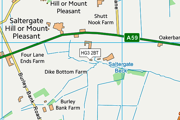 HG3 2BT map - OS VectorMap District (Ordnance Survey)