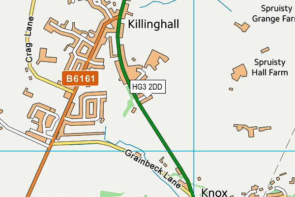 HG3 2DD map - OS VectorMap District (Ordnance Survey)