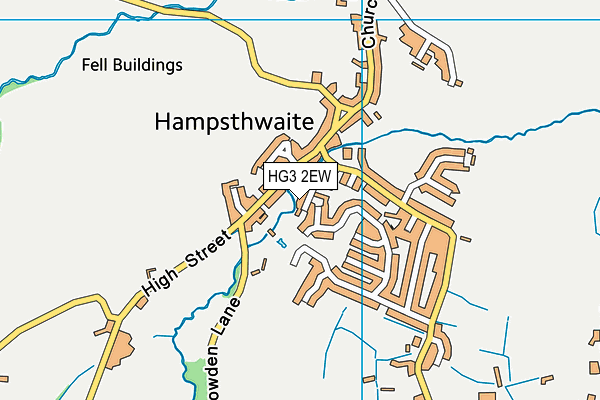 HG3 2EW map - OS VectorMap District (Ordnance Survey)