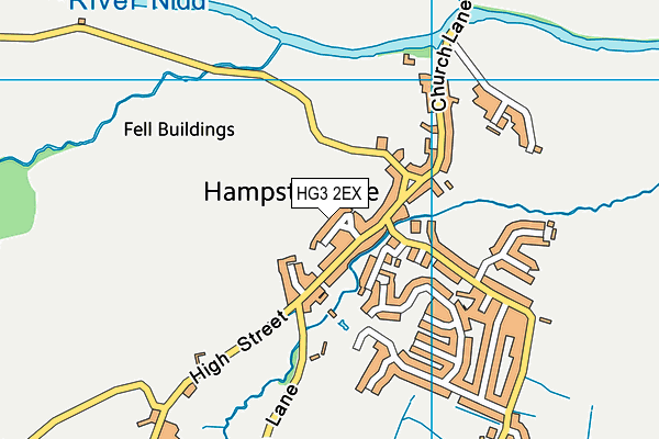 HG3 2EX map - OS VectorMap District (Ordnance Survey)