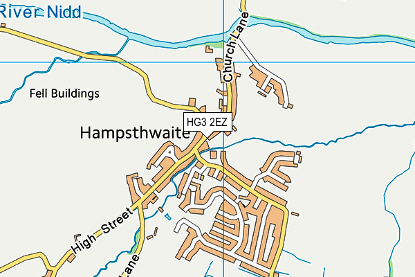 HG3 2EZ map - OS VectorMap District (Ordnance Survey)