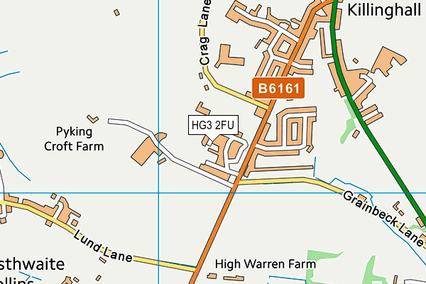 HG3 2FU map - OS VectorMap District (Ordnance Survey)