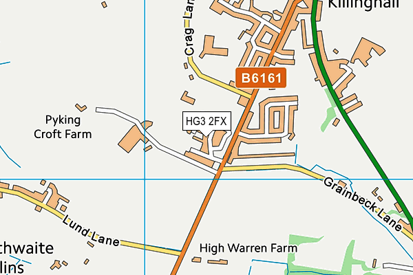 HG3 2FX map - OS VectorMap District (Ordnance Survey)