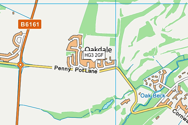 HG3 2GF map - OS VectorMap District (Ordnance Survey)