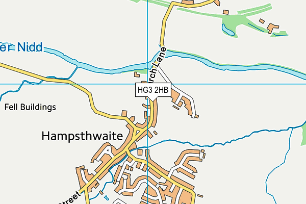 Hampsthwaite Cricket Club map (HG3 2HB) - OS VectorMap District (Ordnance Survey)