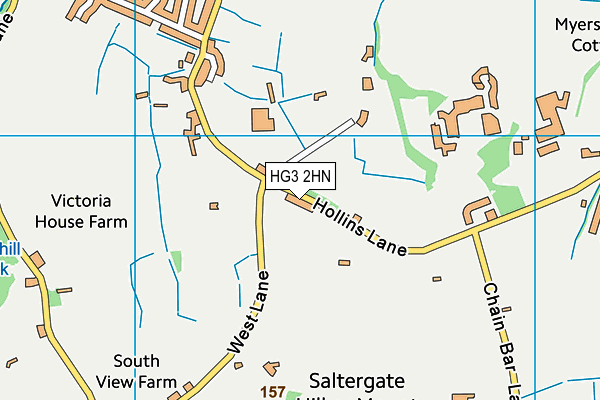 HG3 2HN map - OS VectorMap District (Ordnance Survey)