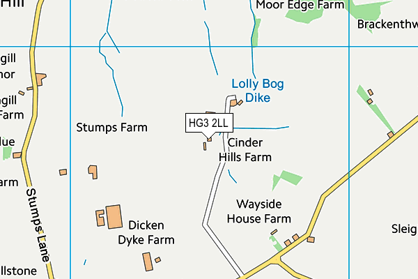HG3 2LL map - OS VectorMap District (Ordnance Survey)