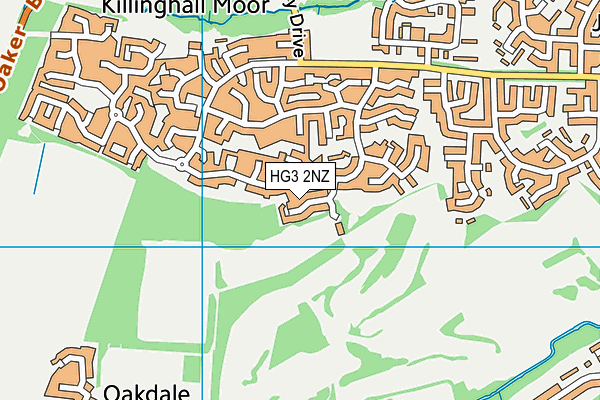 Killinghall Moor map (HG3 2NZ) - OS VectorMap District (Ordnance Survey)