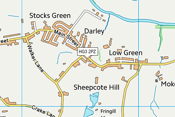 Darley Primary School map (HG3 2PZ) - OS VectorMap District (Ordnance Survey)