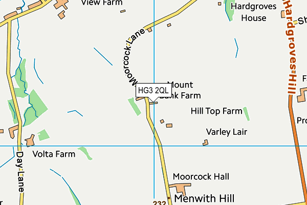HG3 2QL map - OS VectorMap District (Ordnance Survey)