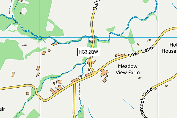 HG3 2QW map - OS VectorMap District (Ordnance Survey)