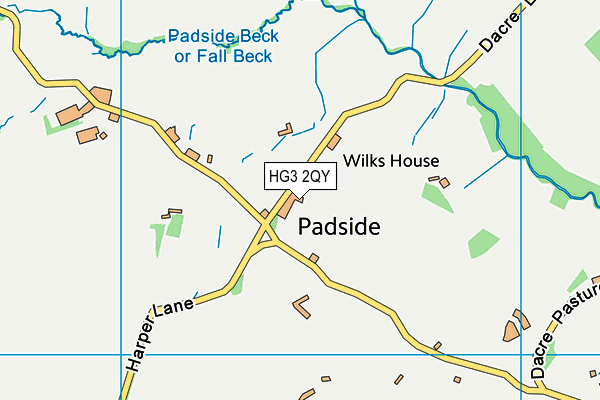 HG3 2QY map - OS VectorMap District (Ordnance Survey)