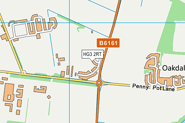 HG3 2RT map - OS VectorMap District (Ordnance Survey)