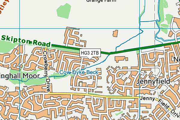 HG3 2TB map - OS VectorMap District (Ordnance Survey)