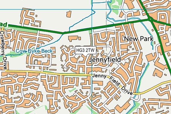 HG3 2TW map - OS VectorMap District (Ordnance Survey)