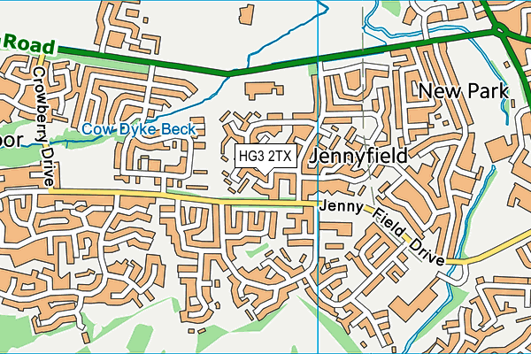 HG3 2TX map - OS VectorMap District (Ordnance Survey)