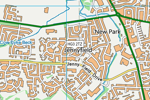 HG3 2TZ map - OS VectorMap District (Ordnance Survey)