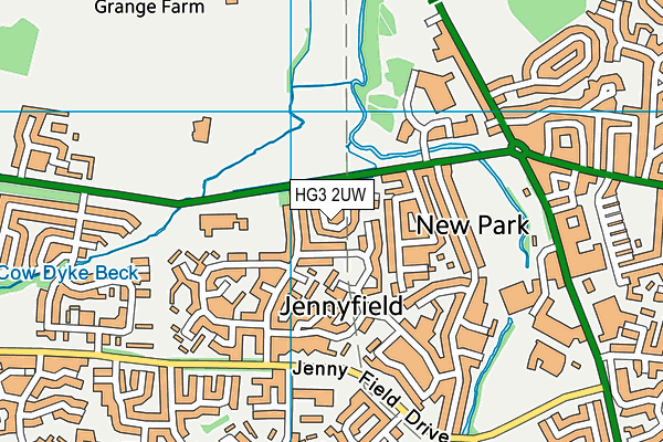 HG3 2UW map - OS VectorMap District (Ordnance Survey)