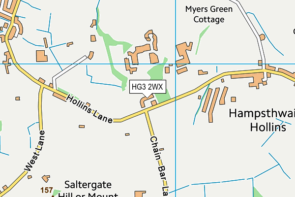 HG3 2WX map - OS VectorMap District (Ordnance Survey)