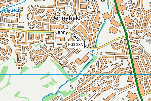 HG3 2XA map - OS VectorMap District (Ordnance Survey)