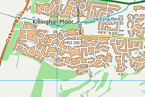 HG3 2XD map - OS VectorMap District (Ordnance Survey)