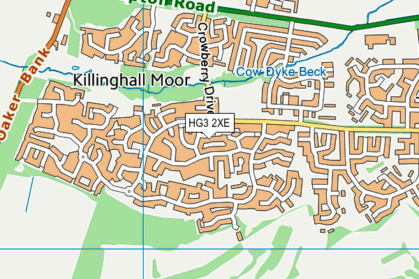 HG3 2XE map - OS VectorMap District (Ordnance Survey)