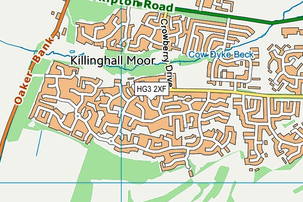 HG3 2XF map - OS VectorMap District (Ordnance Survey)