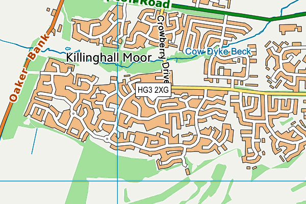 HG3 2XG map - OS VectorMap District (Ordnance Survey)
