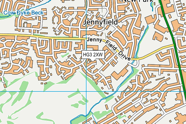 HG3 2XW map - OS VectorMap District (Ordnance Survey)