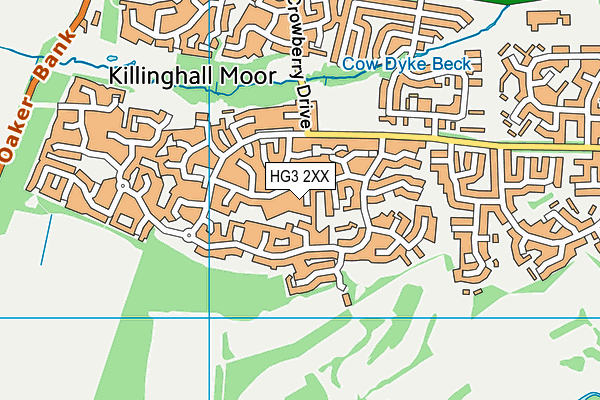 HG3 2XX map - OS VectorMap District (Ordnance Survey)