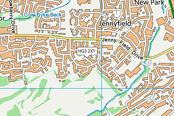 HG3 2XY map - OS VectorMap District (Ordnance Survey)