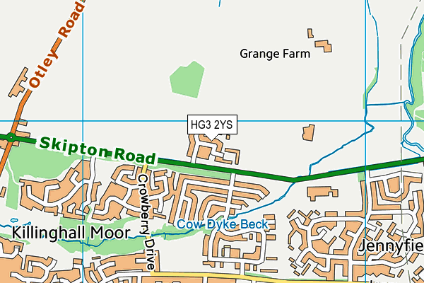 HG3 2YS map - OS VectorMap District (Ordnance Survey)