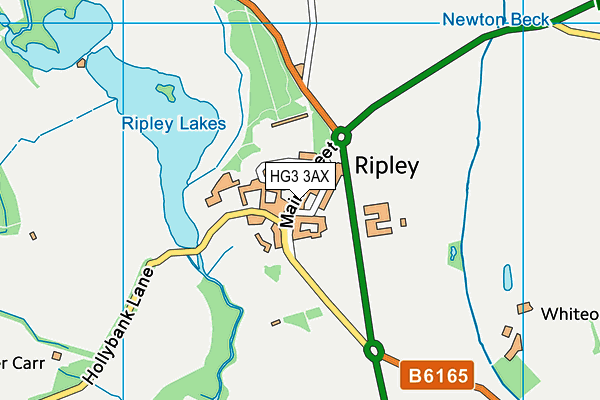 Ripley Cricket Club map (HG3 3AX) - OS VectorMap District (Ordnance Survey)