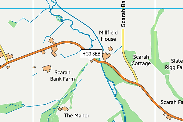 HG3 3EB map - OS VectorMap District (Ordnance Survey)