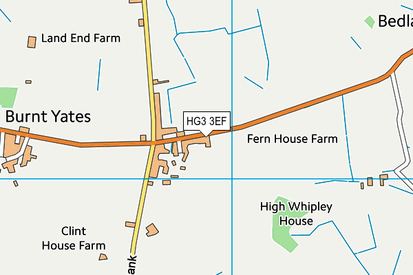 HG3 3EF map - OS VectorMap District (Ordnance Survey)