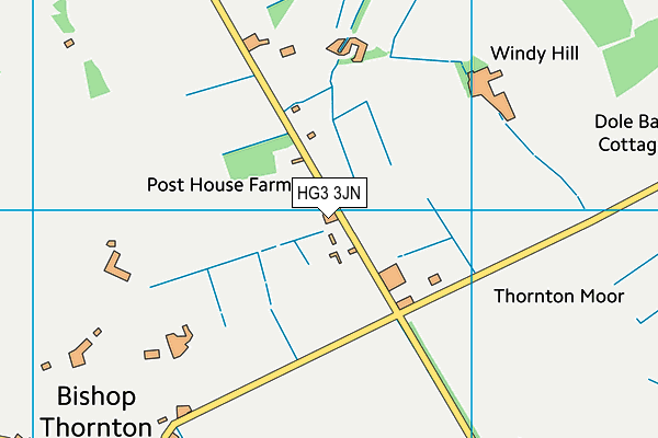 Bishop Thornton Cricket Club map (HG3 3JN) - OS VectorMap District (Ordnance Survey)