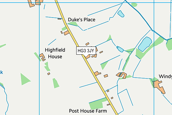 HG3 3JY map - OS VectorMap District (Ordnance Survey)