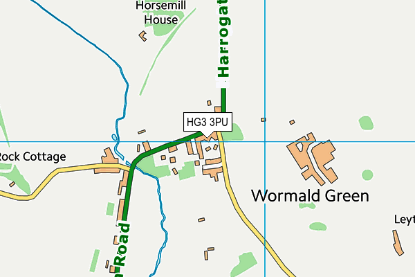 HG3 3PU map - OS VectorMap District (Ordnance Survey)