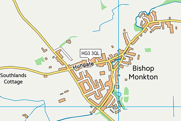 Bishop Monkton Village Hall & Queen Elizabeth Ii Playing Field map (HG3 3QL) - OS VectorMap District (Ordnance Survey)